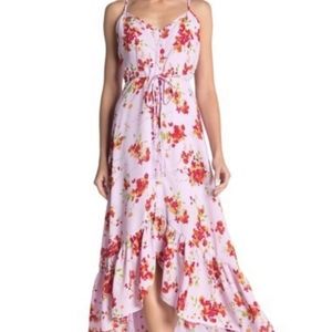 Nanette Lepore lavender floral high low sleeveless midi dress